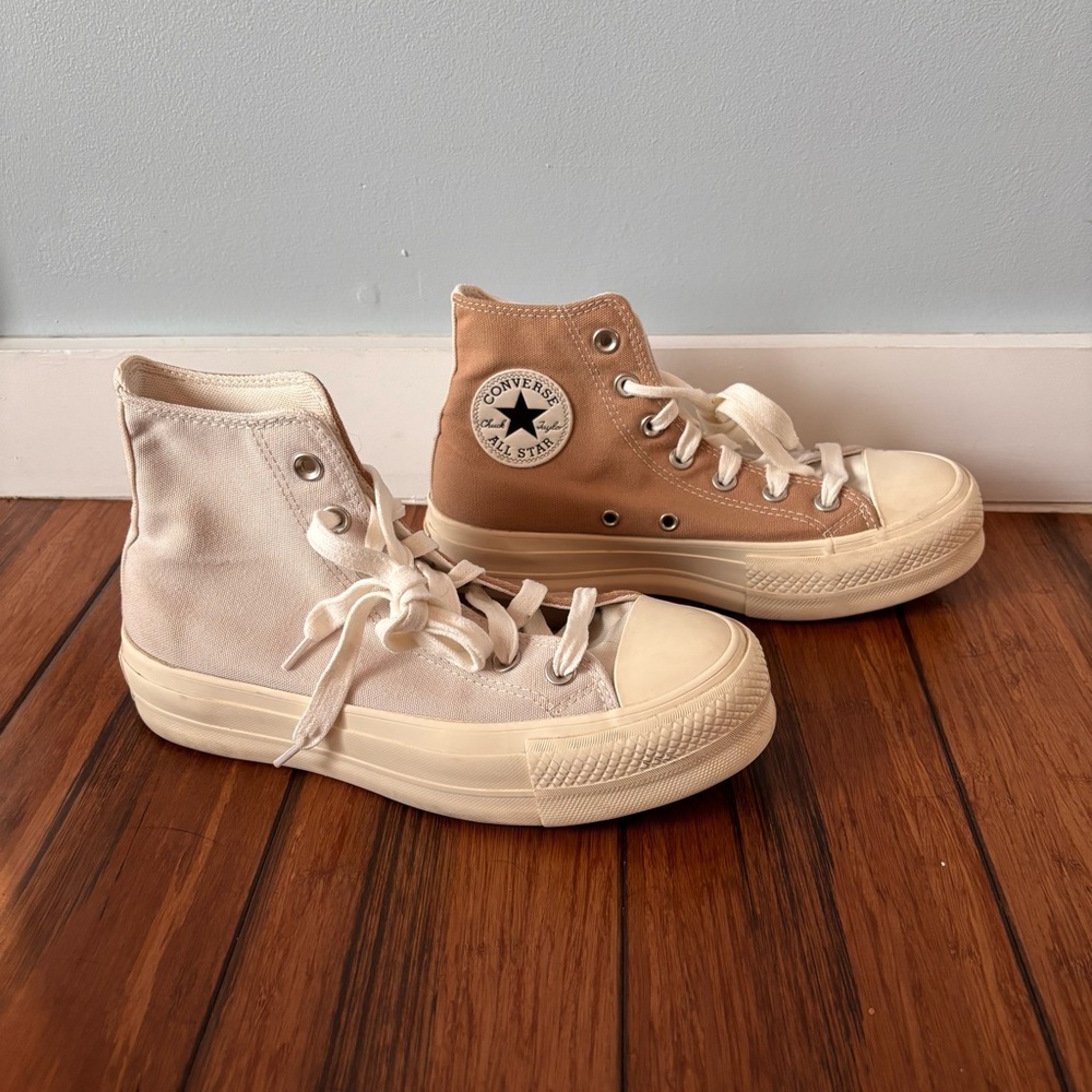 Converse Chuck Taylors High Top Lift Two Tone Rare Womens 7 Youth 5
